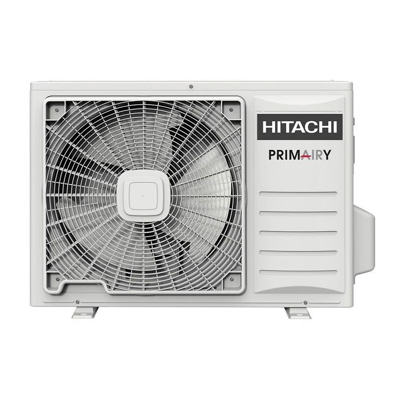 Hitachi outdoor air conditioner on a white background