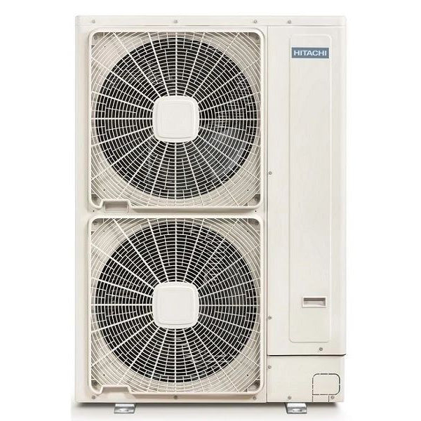Tall Hitachi air conditioning unit on a white background