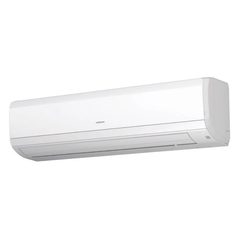 White indoor air conditioner on a white background