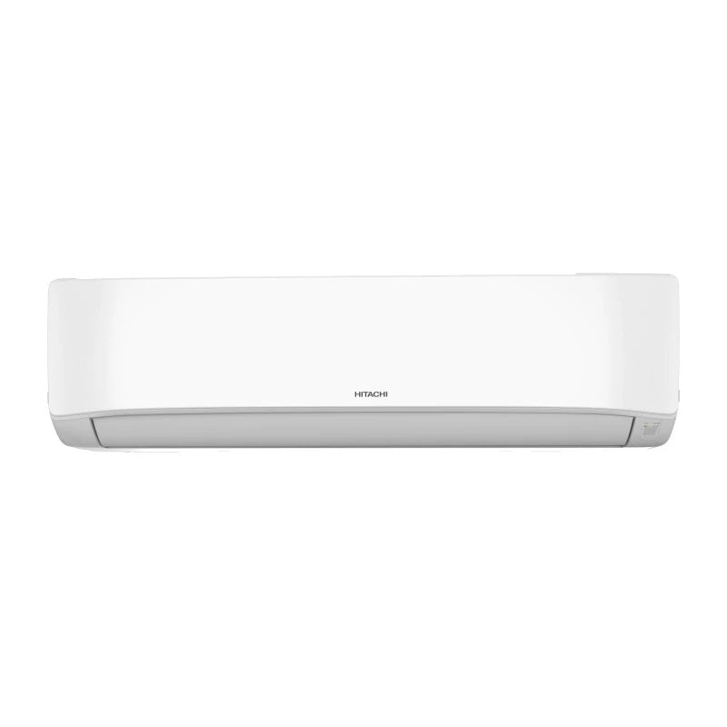 Slimline white air conditioner on a white background