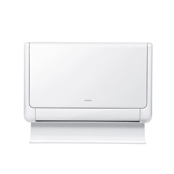 White indoor air conditioner with round corners on a white background