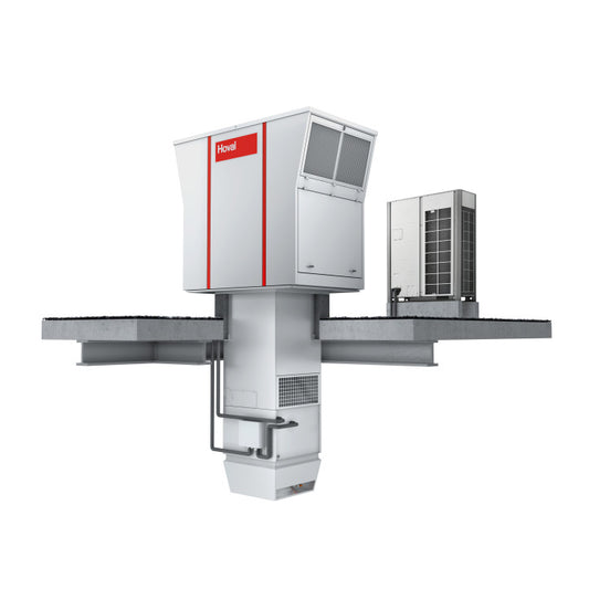 Commercial exhaust system on a white background