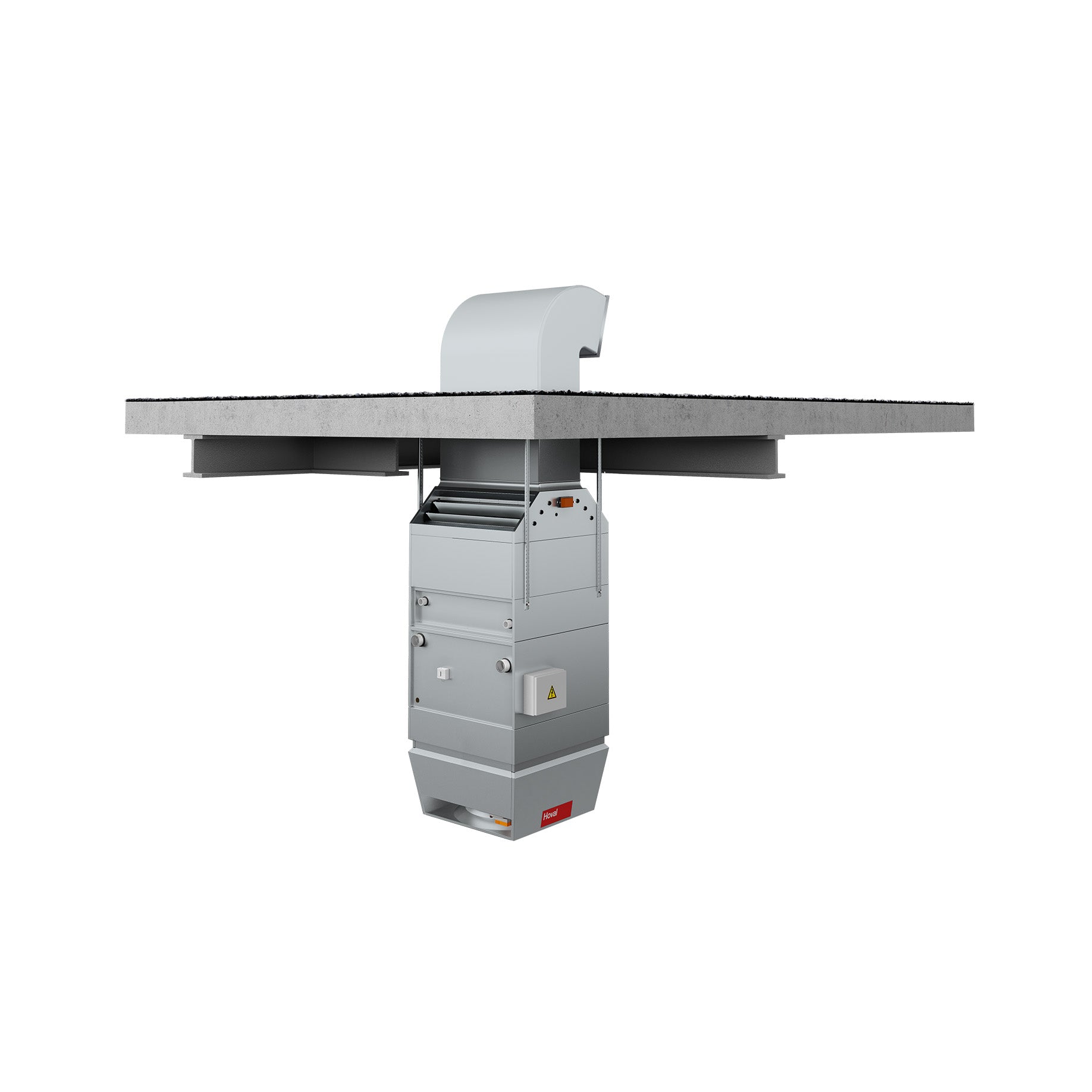 Commercial exhaust system on a white background