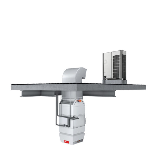 Commercial exhaust system on a white background