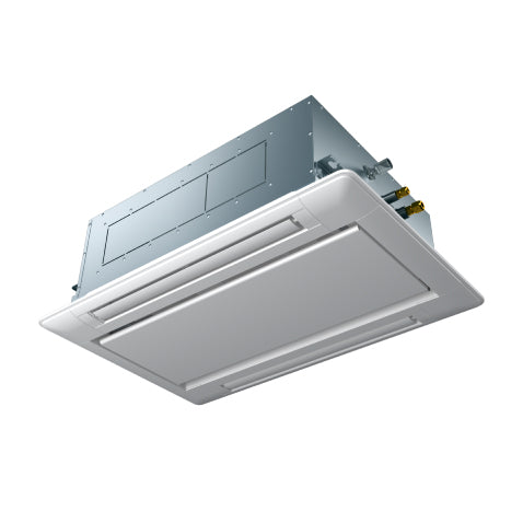Ceiling-mounted air conditioning unit on a white background