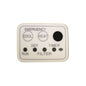 Control panel with buttons labeled 'Emergency', 'Cool', 'Heat', 'Defrost', 'Timer', 'Run', and 'Filter' on a white background.