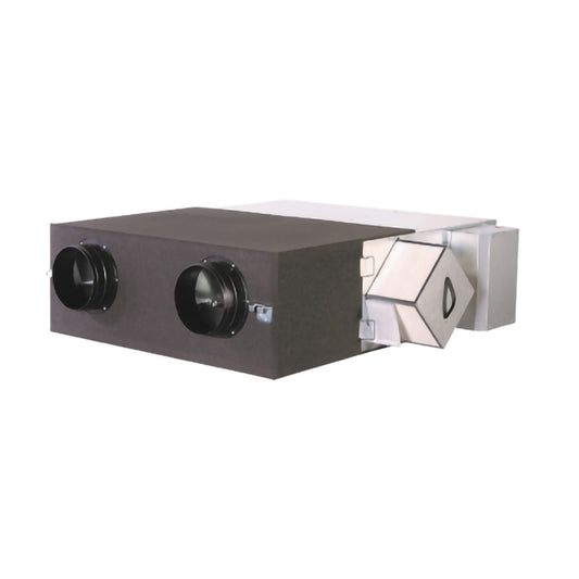 Ventilation system with two ducts on a white background
