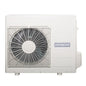 Hitachi outdoor air conditioning unit on a white background