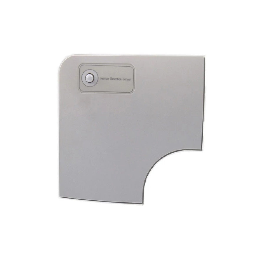 Grey panel on a white background