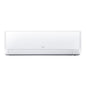 White Hitachi indoor slimline air conditioner on a white background