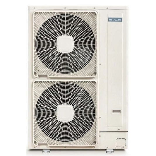 Tall Hitachi air conditioning unit on a white background