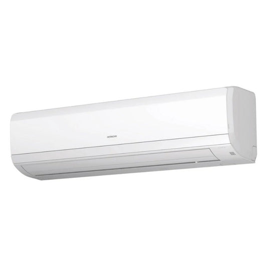 White indoor air conditioner on a white background