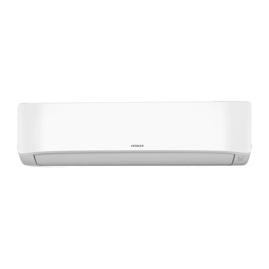 Slimline white air conditioner on a white background