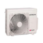 Hitachi outdoor air conditioning unit on a white background