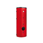 Red cylindrical tank with black accents on a white background