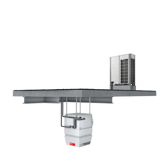 Commercial exhaust system on a white background