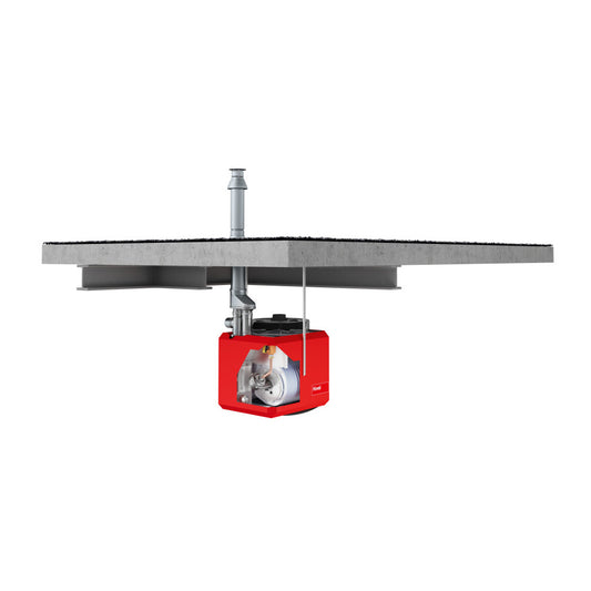Hoval commercial ventilation unit with a view of internal components on a white background