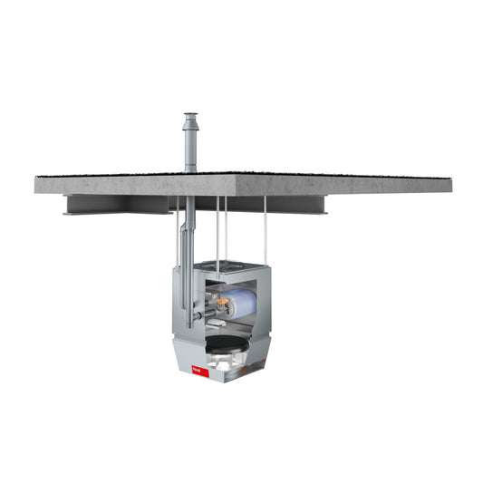Hoval commercial ventilation unit with a view of internal components on a white background