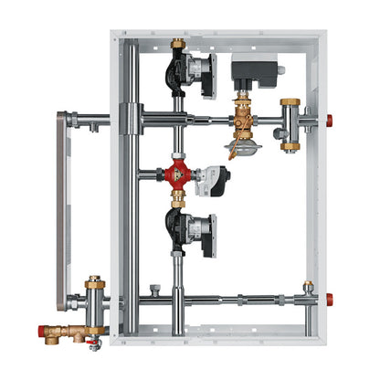 Pneumatic control valve assembly on a white background