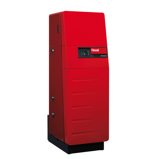 Red Hoval UltraGas Boiler on a white background