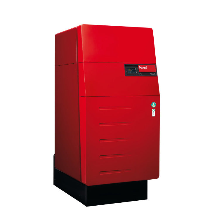 Large Red Hoval boiler on a white background