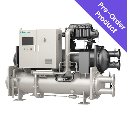 Industrial refrigeration compressor system with 'Pre-Order Product' text on a white background