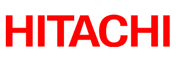 Red Hitachi logo on a transparent background