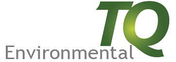 TQ Environmental logo with green text on a transparent background